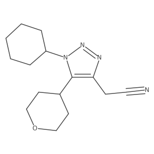 2-[1-cyclohexyl-5-(oxan-4-yl)-1H-1,2,3-triazol-4-yl]acetonitrile Structure