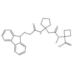 1-{2-[1-({[(9H-fluoren-9-yl)methoxy]carbonyl}amino)cyclopentyl]-N-methylacetamido}cyclobutane-1-carboxylic acid Structure