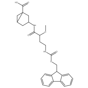 3-[4-({[(9H-fluoren-9-yl)methoxy]carbonyl}amino)-2-methoxybutanamido]bicyclo[3.1.0]hexane-1-carboxylic acid Structure