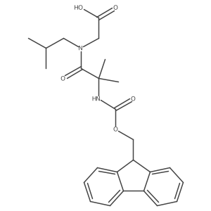 2-[2-({[(9H-fluoren-9-yl)methoxy]carbonyl}amino)-2-methyl-N-(2-methylpropyl)propanamido]acetic acid结构式