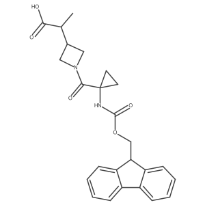 2-{1-[1-({[(9H-fluoren-9-yl)methoxy]carbonyl}amino)cyclopropanecarbonyl]azetidin-3-yl}propanoic acid Structure