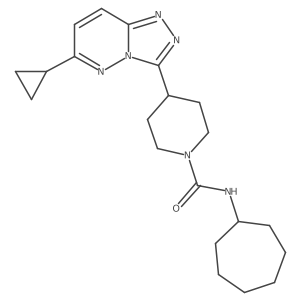 N-cycloheptyl-4-{6-cyclopropyl-[1,2,4]triazolo[4,3-b]pyridazin-3-yl}piperidine-1-carboxamide结构式