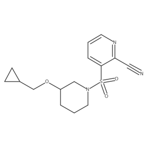 3-{[3-(Cyclopropylmethoxy)piperidin-1-yl]sulfonyl}pyridine-2-carbonitrile结构式