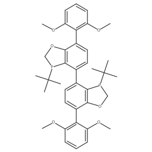 (3S,3'S)-3,3'-Di-tert-butyl-7,7'-bis(2,6-dimethoxyphenyl)-2,2',3,3'-tetrahydro-4,4'-bibenzo[d][1,3]oxaphosphole结构式