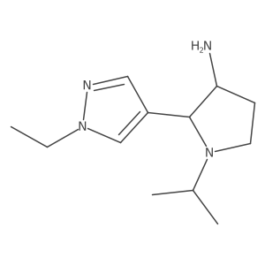 2-(1-ethyl-1H-pyrazol-4-yl)-1-(propan-2-yl)pyrrolidin-3-amine结构式