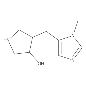 rac-(3R,4S)-4-[(1-methyl-1H-imidazol-5-yl)methyl]pyrrolidin-3-ol结构式