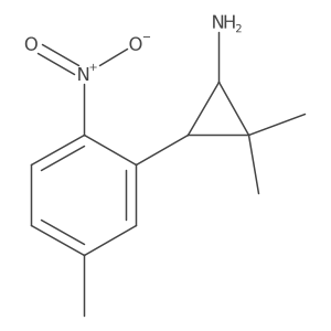 rac-(1R,3R)-2,2-dimethyl-3-(5-methyl-2-nitrophenyl)cyclopropan-1-amine结构式