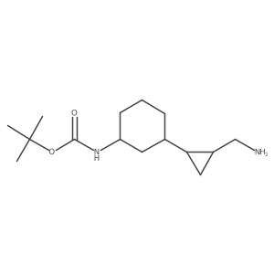 tert-butyl N-[(1R)-3-[(1RS,2SR)-2-(aminomethyl)cyclopropyl]cyclohexyl]carbamate Structure
