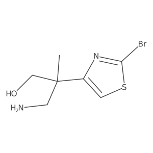 3-Amino-2-(2-bromo-1,3-thiazol-4-yl)-2-methylpropan-1-ol结构式