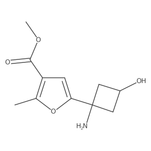 Methyl 5-(1-amino-3-hydroxycyclobutyl)-2-methylfuran-3-carboxylate结构式