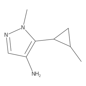 1-methyl-5-(2-methylcyclopropyl)-1H-pyrazol-4-amine结构式