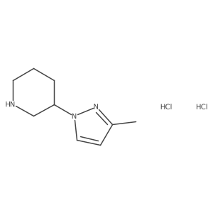 3-(3-Methylpyrazol-1-yl)piperidine;dihydrochloride结构式