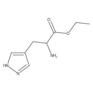 ethyl (2S)-2-amino-3-(1H-pyrazol-4-yl)propanoate结构式