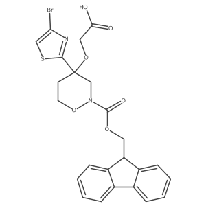 2-{[4-(4-bromo-1,3-thiazol-2-yl)-2-{[(9H-fluoren-9-yl)methoxy]carbonyl}-1,2-oxazinan-4-yl]oxy}acetic acid结构式