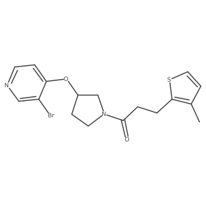 1-{3-[(3-Bromopyridin-4-yl)oxy]pyrrolidin-1-yl}-3-(3-methylthiophen-2-yl)propan-1-one结构式