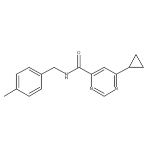 6-Cyclopropyl-N-[(4-methylphenyl)methyl]pyrimidine-4-carboxamide Structure