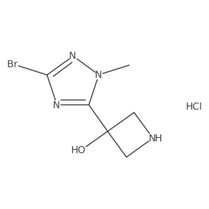 3-(5-Bromo-2-methyl-1,2,4-triazol-3-yl)azetidin-3-ol;hydrochloride结构式