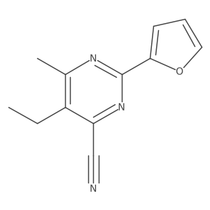 5-Ethyl-2-(furan-2-yl)-6-methylpyrimidine-4-carbonitrile结构式