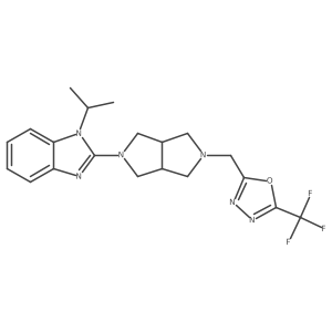 1-(propan-2-yl)-2-(5-{[5-(trifluoromethyl)-1,3,4-oxadiazol-2-yl]methyl}-octahydropyrrolo[3,4-c]pyrrol-2-yl)-1H-1,3-benzodiazole Structure