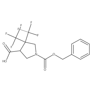 1-[(Benzyloxy)carbonyl]-4,4-bis(trifluoromethyl)pyrrolidine-3-carboxylic acid Structure