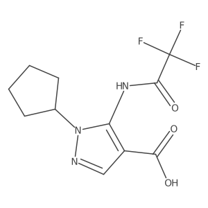 1-cyclopentyl-5-(2,2,2-trifluoroacetamido)-1H-pyrazole-4-carboxylic acid Structure