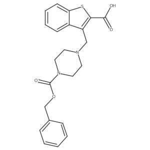 3-({4-[(Benzyloxy)carbonyl]piperazin-1-yl}methyl)-1-benzothiophene-2-carboxylic acid结构式