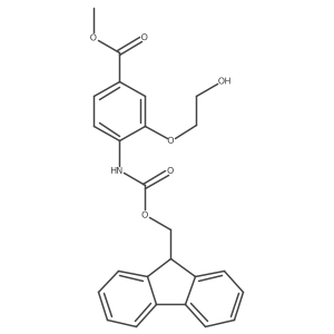 methyl 4-({[(9H-fluoren-9-yl)methoxy]carbonyl}amino)-3-(2-hydroxyethoxy)benzoate结构式