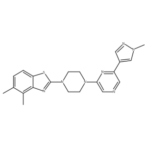 4,5-dimethyl-2-{4-[6-(1-methyl-1H-pyrazol-4-yl)pyrazin-2-yl]piperazin-1-yl}-1,3-benzothiazole Structure
