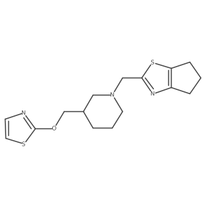 1-({4H,5H,6H-cyclopenta[d][1,3]thiazol-2-yl}methyl)-3-[(1,3-thiazol-2-yloxy)methyl]piperidine结构式