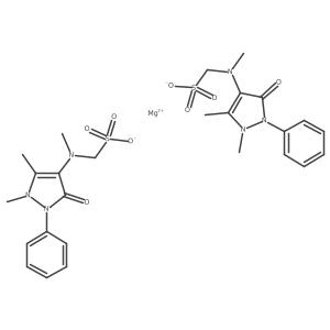 Bis(((2,3-dihydro-1,5-dimethyl-3-oxo-2-phenyl-1H-pyrazol-4-yl)methylamino)methanesulphonato)magnesium Structure