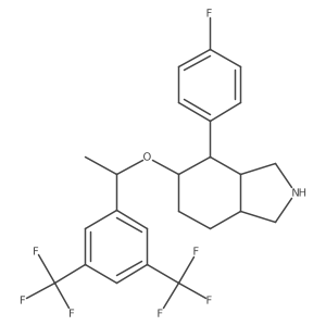 (3aR,4R,5S,7aS)-5-((R)-1-(3,5-bis(trifluoromethyl)phenyl)ethoxy)-4-(4-fluorophenyl)octahydro-1H-isoindole结构式