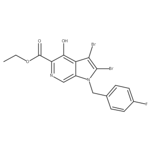 1h-Pyrrolo[2,3-c]pyridine-5-carboxylic acid,2,3-dibromo-1-[(4-fluorophenyl)methyl]-4-hydroxy-,ethyl ester结构式
