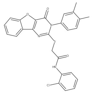 N-(2-chlorophenyl)-2-((3-(3,4-dimethylphenyl)-4-oxo-3,4-dihydrobenzofuro[3,2-d]pyrimidin-2-yl)thio)acetamide Structure
