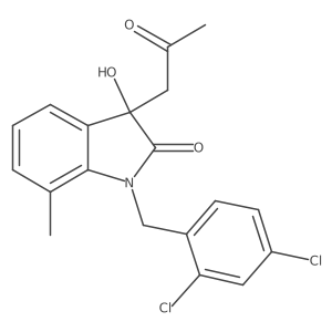 1-(2,4-dichlorobenzyl)-3-hydroxy-7-methyl-3-(2-oxopropyl)-1,3-dihydro-2H-indol-2-one结构式
