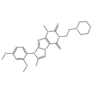 8-(2,4-dimethoxyphenyl)-1,7-dimethyl-3-(2-morpholinoethyl)-1H-imidazo[2,1-f]purine-2,4(3H,8H)-dione Structure