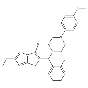 2-Ethyl-5-((2-fluorophenyl)(4-(4-methoxyphenyl)piperazin-1-yl)methyl)thiazolo[3,2-b][1,2,4]triazol-6-ol Structure