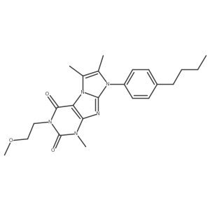 8-(4-butylphenyl)-3-(2-methoxyethyl)-1,6,7-trimethyl-1H-imidazo[2,1-f]purine-2,4(3H,8H)-dione结构式