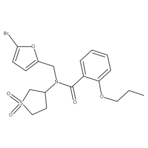 N-[(5-bromofuran-2-yl)methyl]-N-(1,1-dioxidotetrahydrothiophen-3-yl)-2-propoxybenzamide Structure