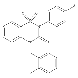 2-(4-fluorophenyl)-4-(2-methylbenzyl)-2H-1,2,4-benzothiadiazin-3(4H)-one 1,1-dioxide结构式