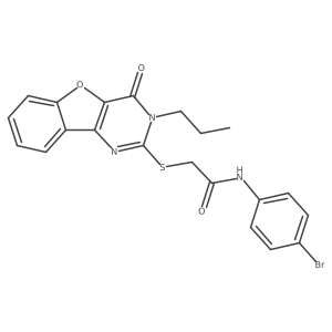 N-(4-bromophenyl)-2-[(4-oxo-3-propyl-3,4-dihydro[1]benzofuro[3,2-d]pyrimidin-2-yl)sulfanyl]acetamide结构式