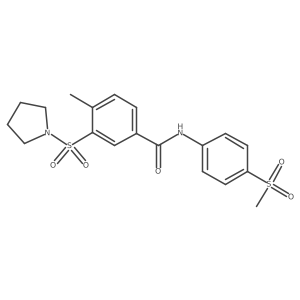 4-methyl-N-(4-(methylsulfonyl)phenyl)-3-(pyrrolidin-1-ylsulfonyl)benzamide结构式