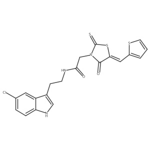 N-[2-(5-chloro-1H-indol-3-yl)ethyl]-2-[(5E)-4-oxo-5-(thiophen-2-ylmethylidene)-2-thioxo-1,3-thiazolidin-3-yl]acetamide Structure
