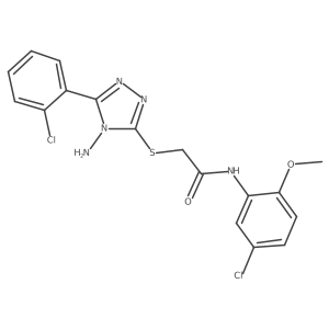 2-((4-amino-5-(2-chlorophenyl)-4H-1,2,4-triazol-3-yl)thio)-N-(5-chloro-2-methoxyphenyl)acetamide结构式