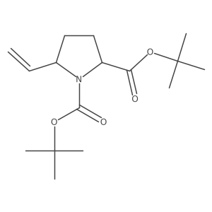 (S)-di-tert-butyl-5-vinylpyrrolidine-1,2-dicarboxylate结构式