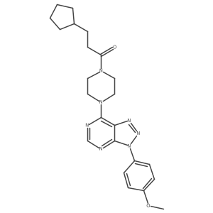 3-cyclopentyl-1-(4-(3-(4-methoxyphenyl)-3H-[1,2,3]triazolo[4,5-d]pyrimidin-7-yl)piperazin-1-yl)propan-1-one结构式