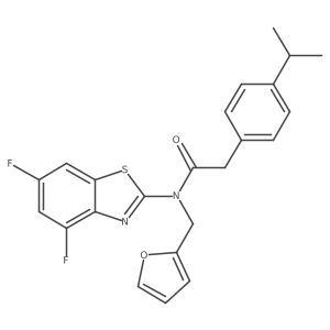 N-(4,6-difluorobenzo[d]thiazol-2-yl)-N-(furan-2-ylmethyl)-2-(4-isopropylphenyl)acetamide结构式