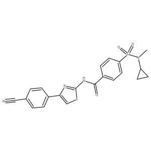 N-(4-(4-cyanophenyl)thiazol-2-yl)-4-(N-cyclopropyl-N-methylsulfamoyl)benzamide结构式