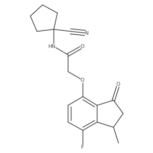 N-(1-cyanocyclopentyl)-2-[(7-fluoro-1-methyl-3-oxo-2,3-dihydro-1H-inden-4-yl)oxy]acetamide结构式