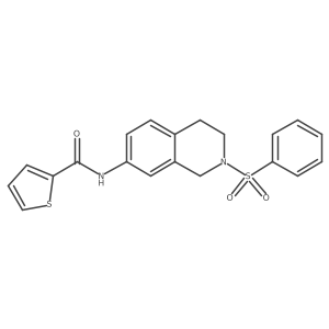 N-(2-(phenylsulfonyl)-1,2,3,4-tetrahydroisoquinolin-7-yl)thiophene-2-carboxamide结构式