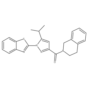 (1-(benzo[d]thiazol-2-yl)-5-isopropyl-1H-pyrazol-3-yl)(3,4-dihydroisoquinolin-2(1H)-yl)methanone结构式